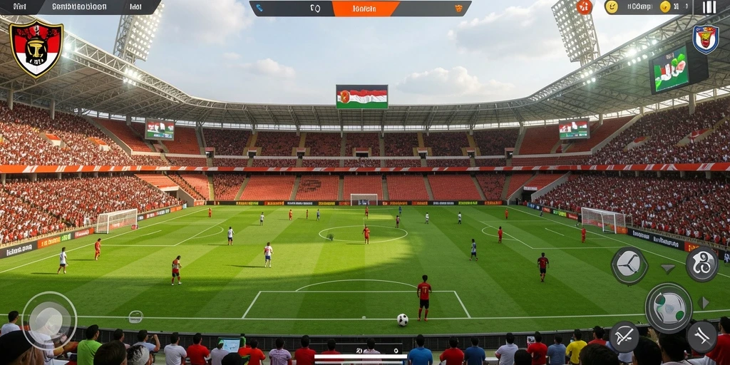 Screenshot menunjukkan aksi pertempuran yang mendebarkan.